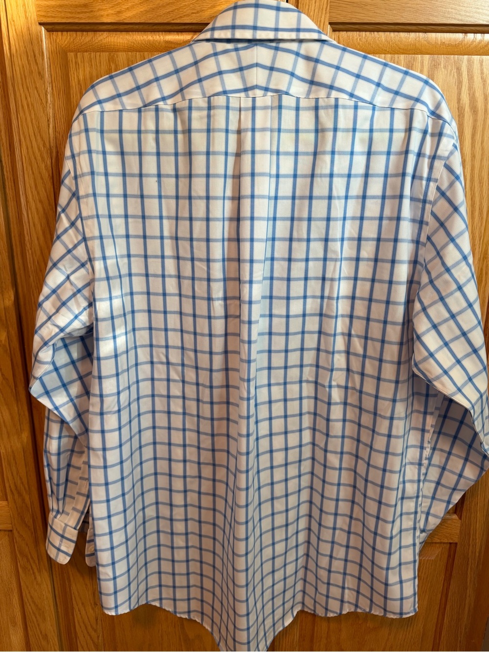 Liquidation sale!!! Lands' End Light Blue Windowpane Dress Shirt - 17-34 - Picture 3 of 3